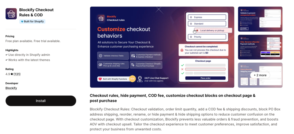 Blockify For smoother checkouts you can control