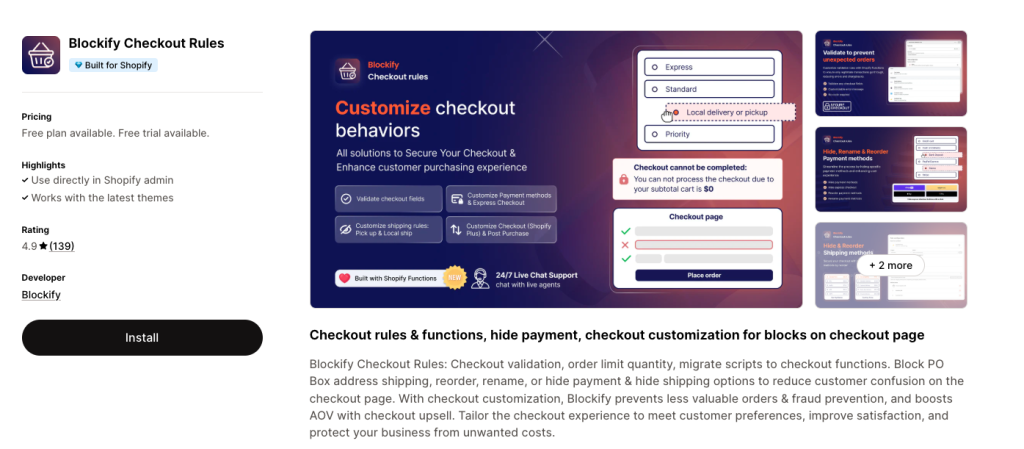 blockify shopify limit quantity per customer