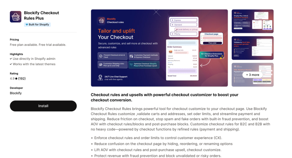 Blockify Checkout Rules Plus