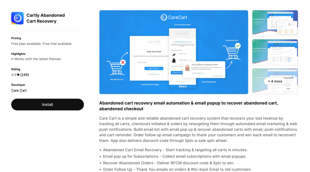 Cartly Abandoned Cart Recovery