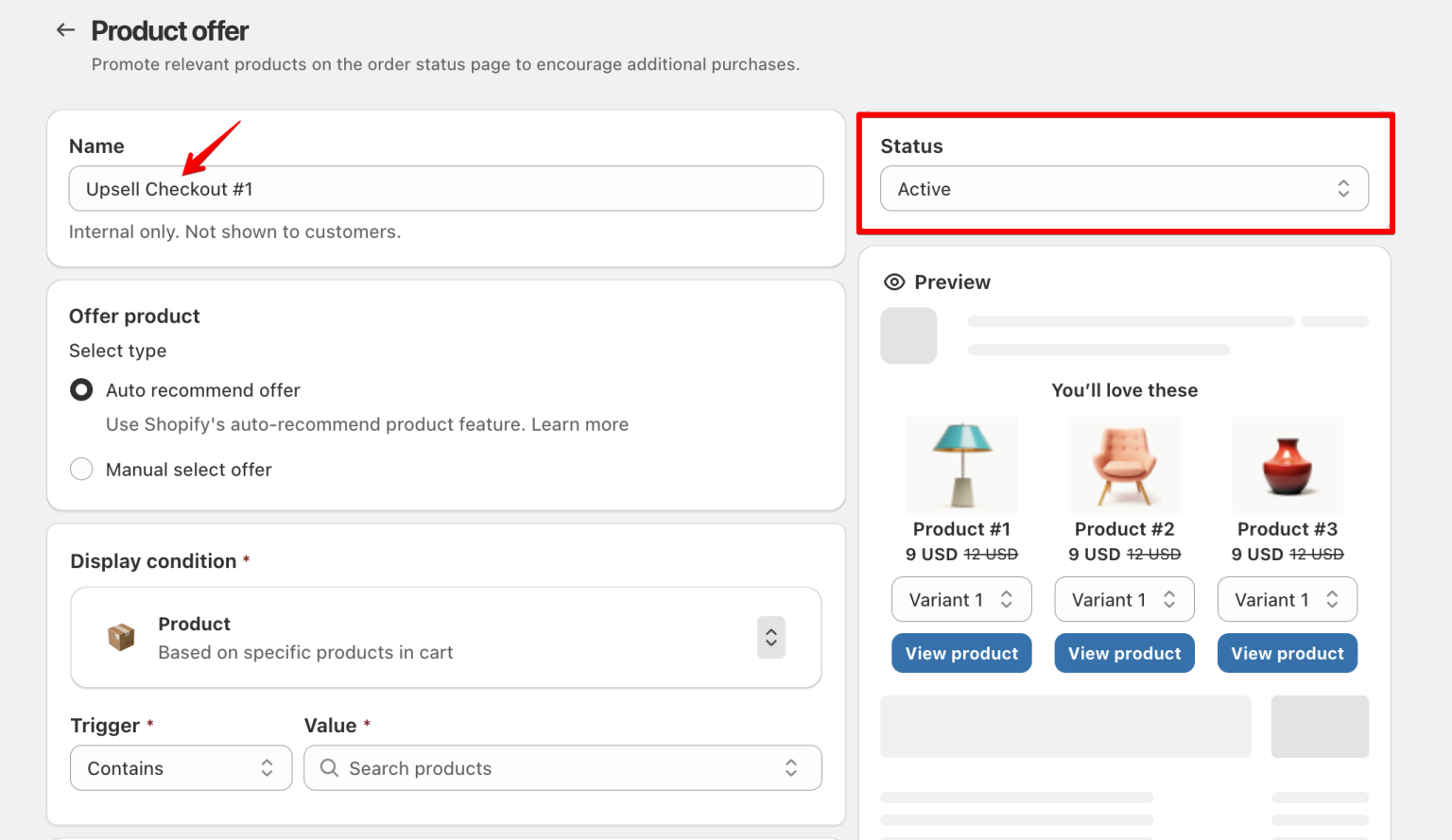 Access Product Offer Settings