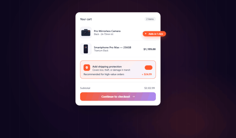 1-Click Protection at Cart & Checkout