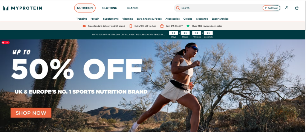 Myprotein Top 10 Shopify Supplement Store Examples Worth Studying