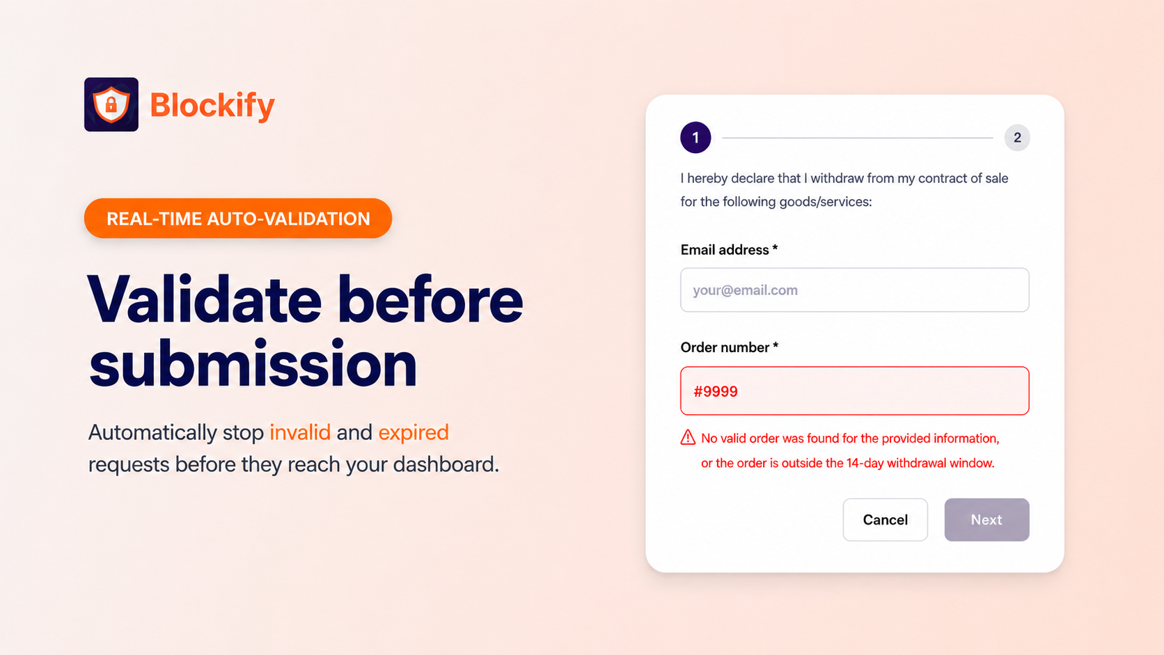 Validate before submission