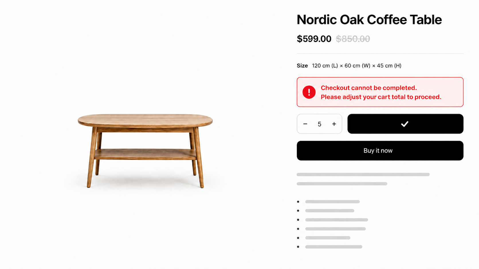 Checkout Order Limits