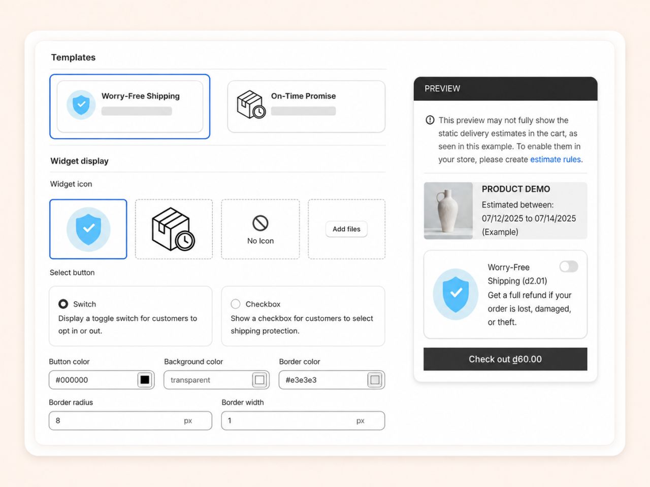 Configure and Style Your Shipping Protection Widget