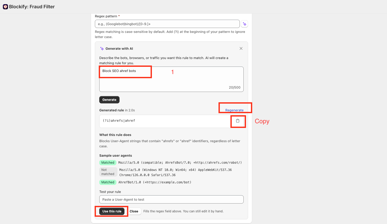Generate regex patterns with AI