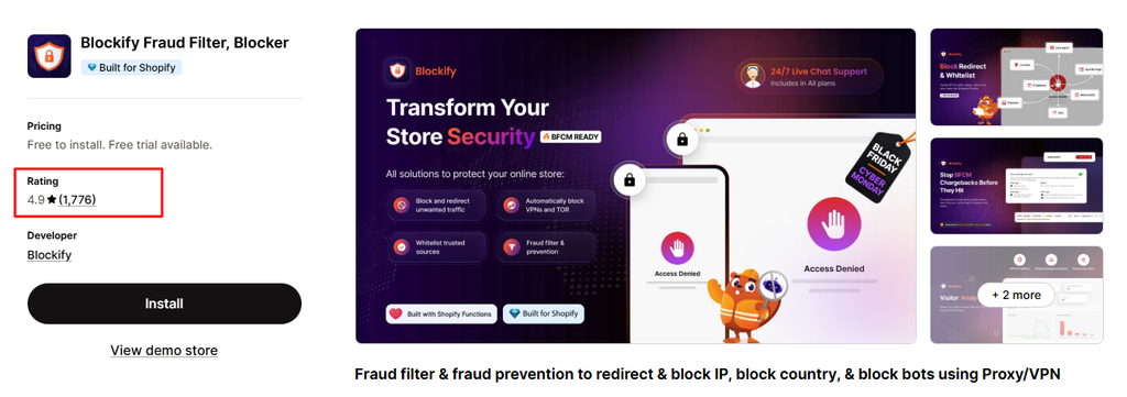 Blockify has stronger review volume